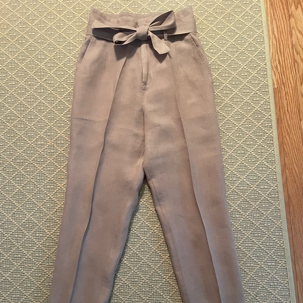 Reformation Khaki Linen Pants